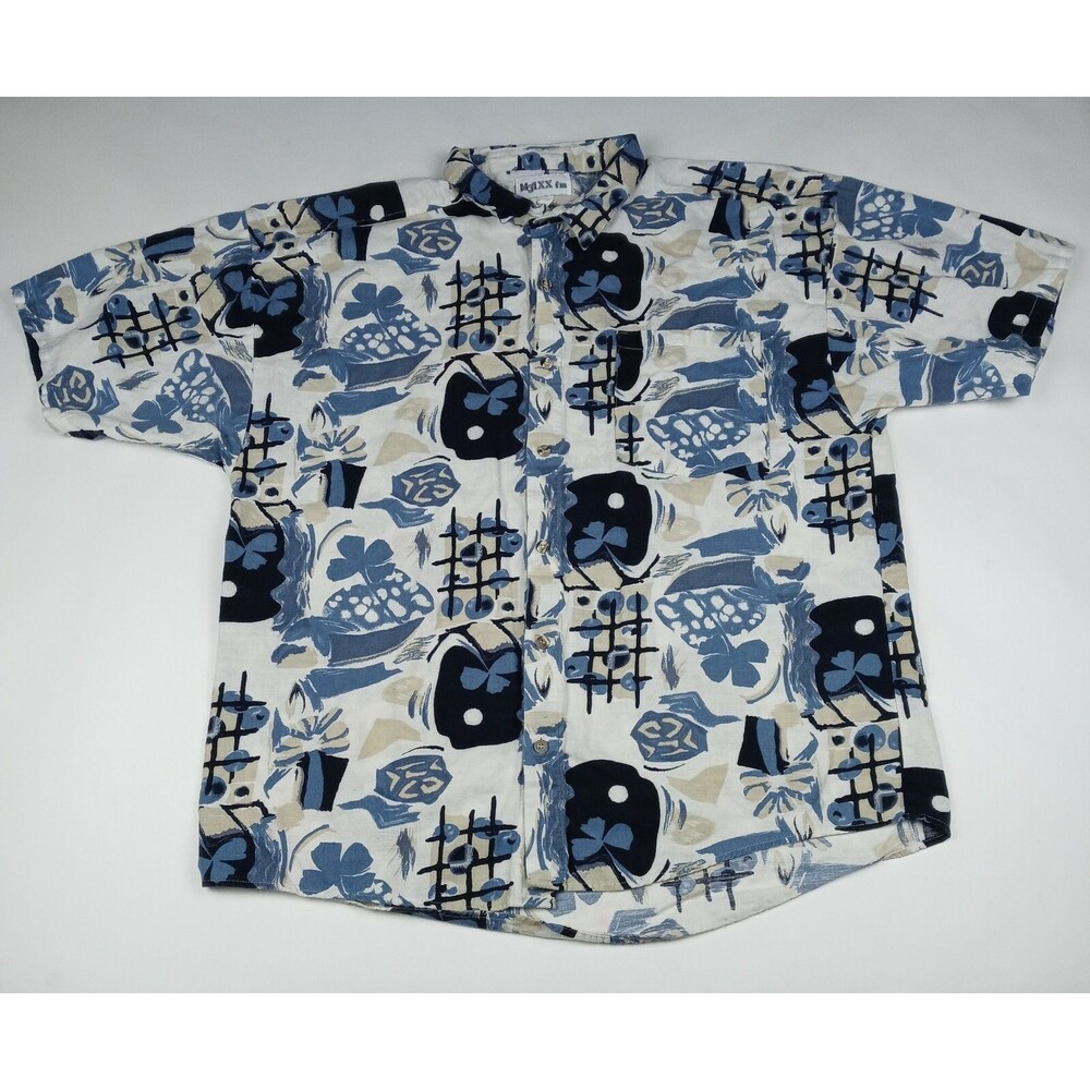 MAXX fm Button Up Shirt Vintage Made in U.S.A. Men's Size XL Short Sleeve